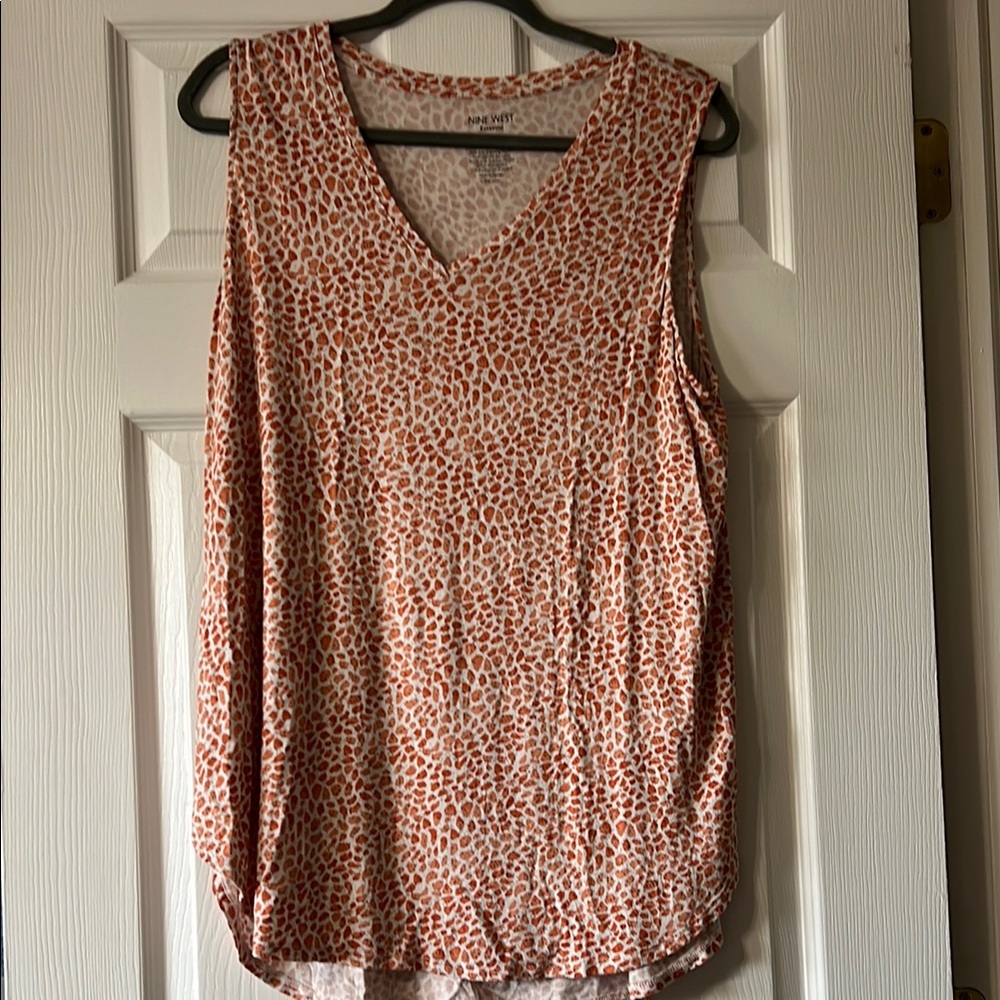 Orange Animal Print Sleeveless Top